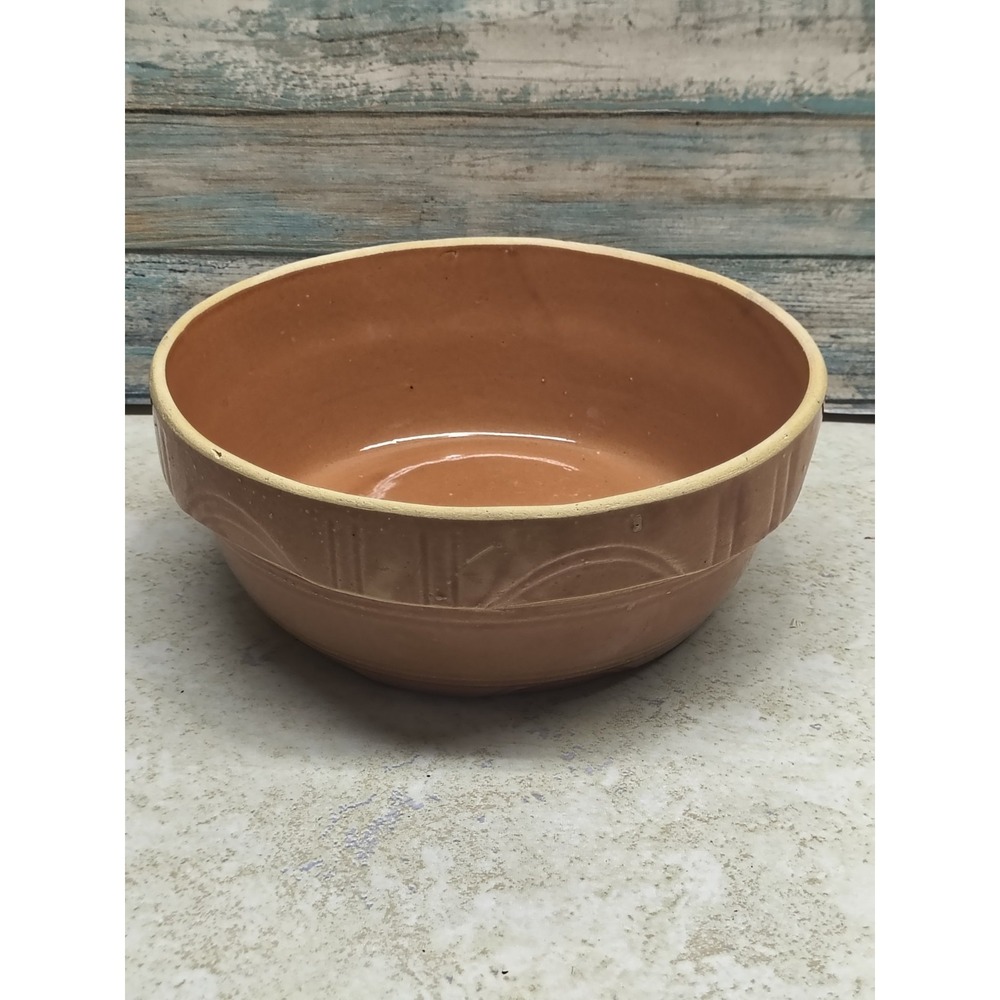 VTG Watt Pottery Ovenware USA #8 Terra Cotta Glazed Stoneware Shallow Bowl